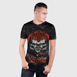 Мужская футболка 3D Slim Valheim лицо викинга - фото 2