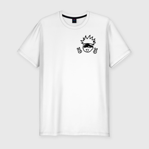 Мужская приталенная футболка из хлопка с принтом Магическая Битва, вид спереди №1