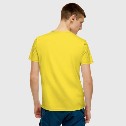 Мужская футболка хлопок с принтом Фейерверк Альбедо и Кли, вид сзади #2