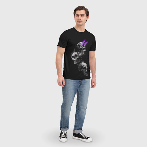 Мужская футболка 3D с принтом Soul Skull, вид сбоку #3