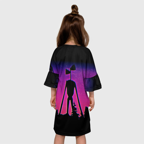 Детское платье 3D Сиреноголовый Глитч Хоррор, цвет 3D печать - фото 5