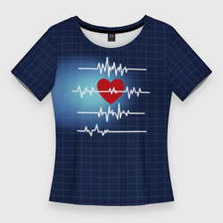 Женская футболка 3D Slim Ритм Сердца
