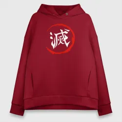 Женское худи Oversize хлопок Kimetsu no Yaiba Клинок, рассекающий демонов