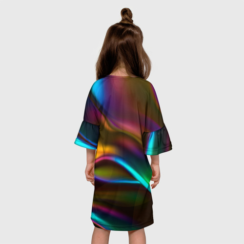 Детское платье 3D с принтом Градиент, вид сзади #2