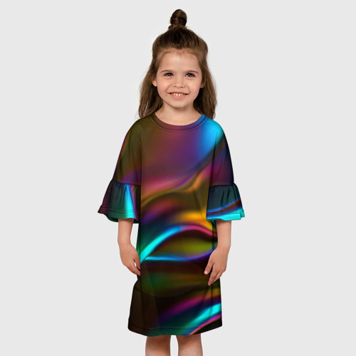 Детское платье 3D с принтом Градиент, вид сбоку #3