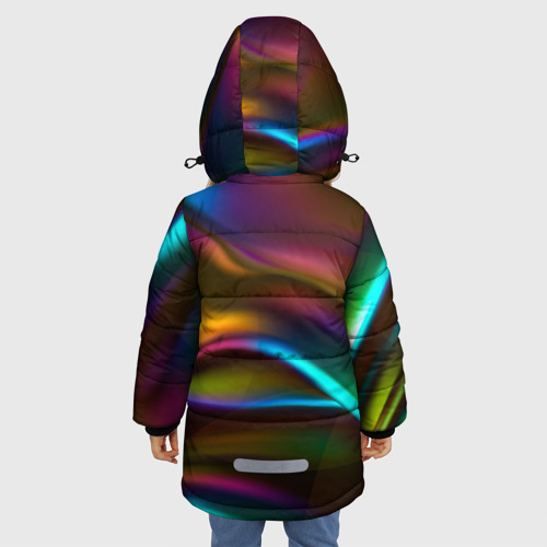 Зимняя куртка для девочек 3D Градиент, цвет черный - фото 4