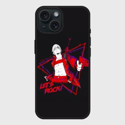 Чехол силиконовый для Apple iPhone 15 матовый Lets Rock DMC