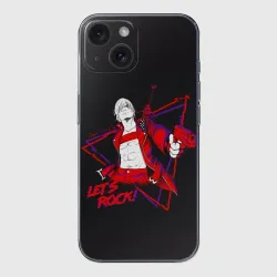 Чехол для iPhone 15 силиконовый с защитой камеры Lets Rock DMC