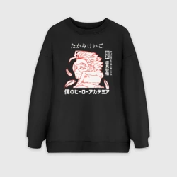 Женский свитшот oversize без начеса хлопок Моя геройская академия Ястреб