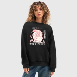 Женский свитшот oversize без начеса хлопок Моя геройская академия Ястреб - фото 2