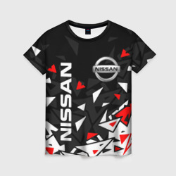 Женская футболка 3D Nissan Ниссан осколки