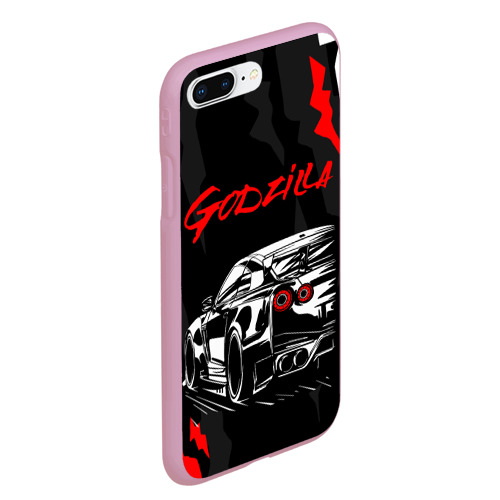 Чехол для iPhone 7Plus/8 Plus матовый Nissan GT-r Godzilla, цвет розовый - фото 3