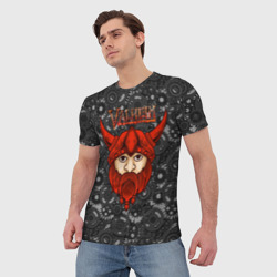 Мужская футболка 3D Valheim красный викинг - фото 2
