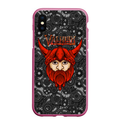 Чехол для iPhone XS Max матовый Valheim красный викинг