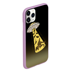 Чехол для iPhone 11 Pro Max матовый НЛО похищает динозавров - фото 2