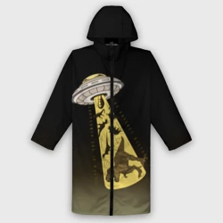 Дождевик унисекс 3D НЛО похищает динозавров