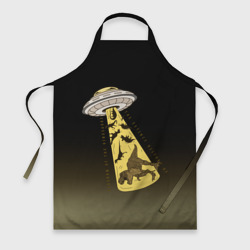 Фартук 3D НЛО похищает динозавров