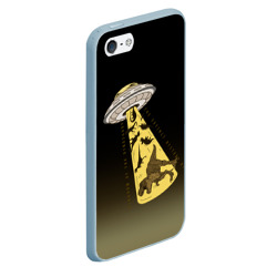 Чехол для iPhone 5/5S матовый НЛО похищает динозавров - фото 2