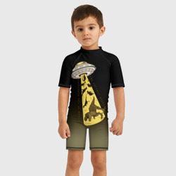 Детский купальный костюм 3D НЛО похищает динозавров - фото 2