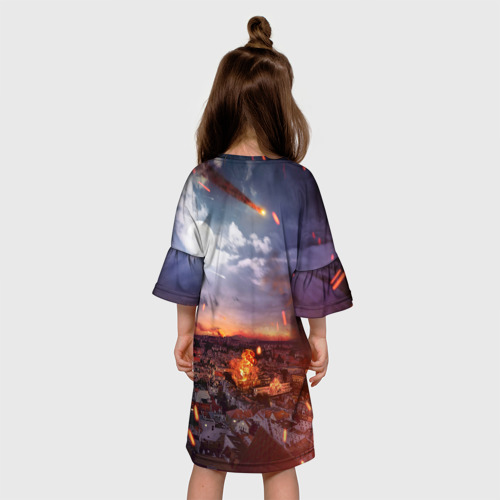Детское платье 3D Metro разрушенный город, цвет 3D печать - фото 5