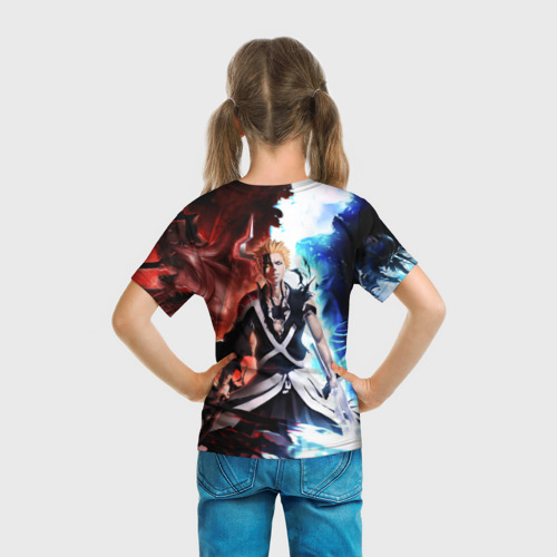 Детская футболка 3D с принтом Bleach Ichigo Kurosaki, вид сзади #2
