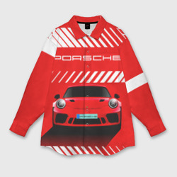 Мужская рубашка oversize 3D Porsche Порше red style