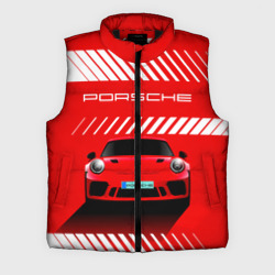 Мужской жилет утепленный 3D Porsche Порше red style