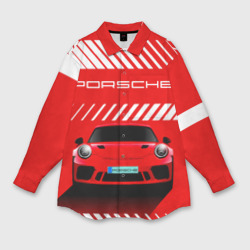 Женская рубашка oversize 3D Porsche Порше red style