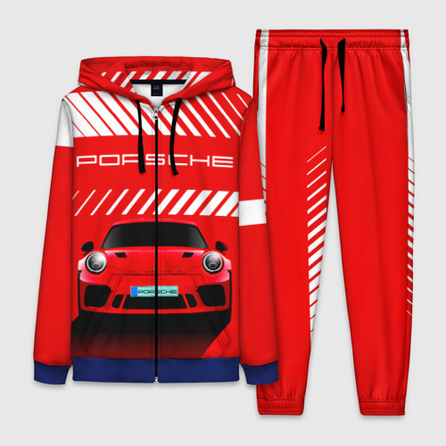 Женский костюм 3D Porsche Порше red style, цвет синий