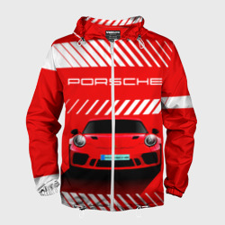 Мужская ветровка 3D Porsche Порше red style