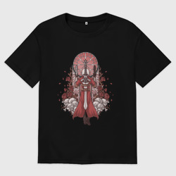 Женская футболка хлопок Oversize Данте в розах - Devil May Cry