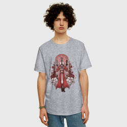 Мужская футболка хлопок Oversize Данте в розах - фото 2