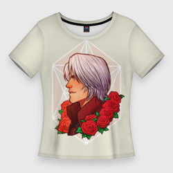 Женская футболка 3D Slim Данте DMC с роозами