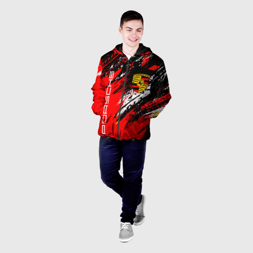 Мужская куртка 3D с принтом PORSCHE / ПОРШЕ / ГРАНЖ, фото на моделе #1