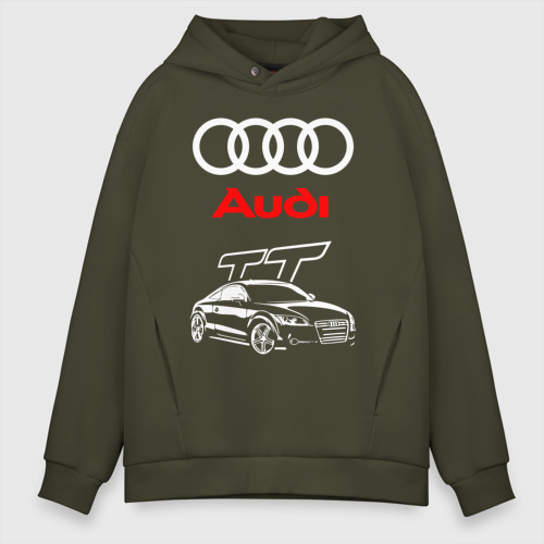 Мужское худи Oversize хлопок Audi TT Ауди ТТ спорт, цвет хаки