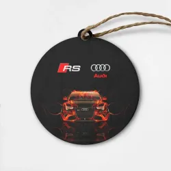 Деревянная игрушка круг Audi RS 5 fire Ауди РС 5