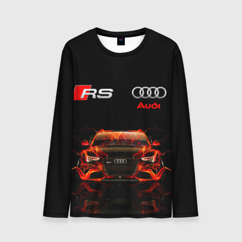 Мужской лонгслив 3D Audi RS 5 fire Ауди РС 5, цвет 3D печать