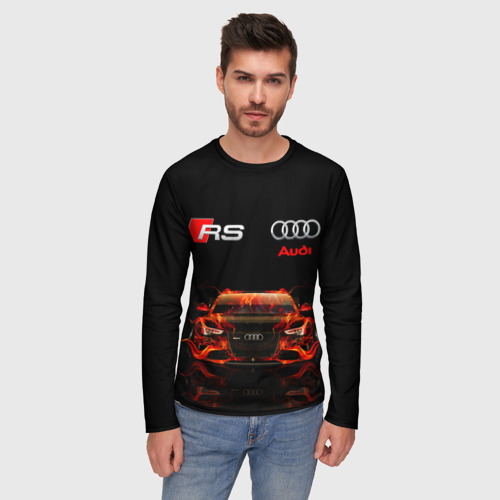 Мужской лонгслив 3D Audi RS 5 fire Ауди РС 5, цвет 3D печать - фото 3