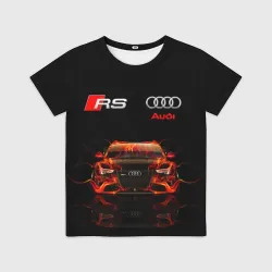Детская футболка 3D Audi RS 5 fire Ауди РС 5