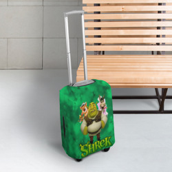 Чехол для чемодана 3D Шрек, Осел, Пиннокио и свин - фото 2