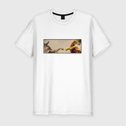Мужская футболка хлопок Slim Шрек - Сотворение ослика