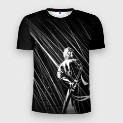 Мужская футболка 3D Slim Вирджил под дождём