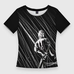Женская футболка 3D Slim Вирджил под дождём