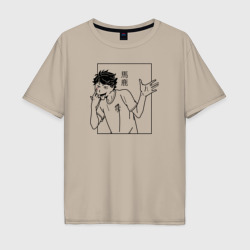 Мужская футболка хлопок Oversize Ойкава Тоору Haikyuu