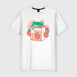 Мужская футболка хлопок Slim Коробка персикового молока