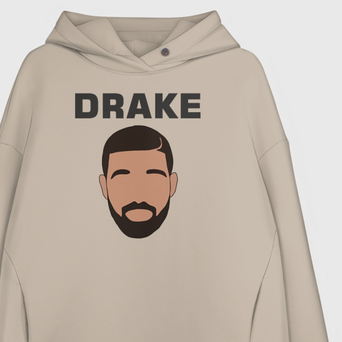 Женское худи Oversize хлопок DRAKE, цвет миндальный - фото 3