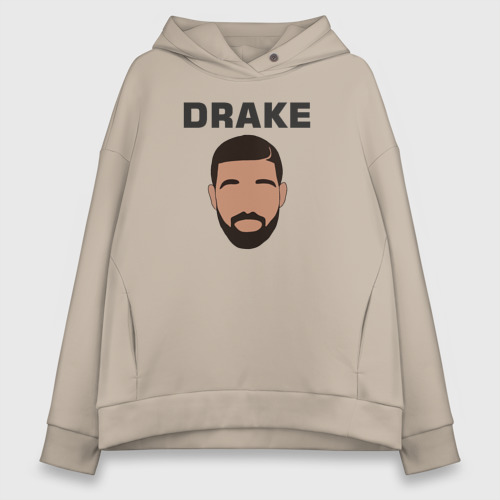 Женское худи Oversize хлопок DRAKE, цвет миндальный