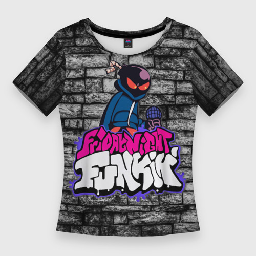Женская футболка 3D Slim Friday Night Funkin Bomb man B, цвет 3D печать