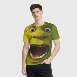 Мужская футболка 3D Shrek is yelling - фото 2