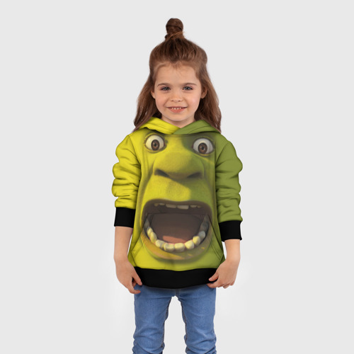 Детская толстовка 3D Shrek is yelling, цвет черный - фото 4